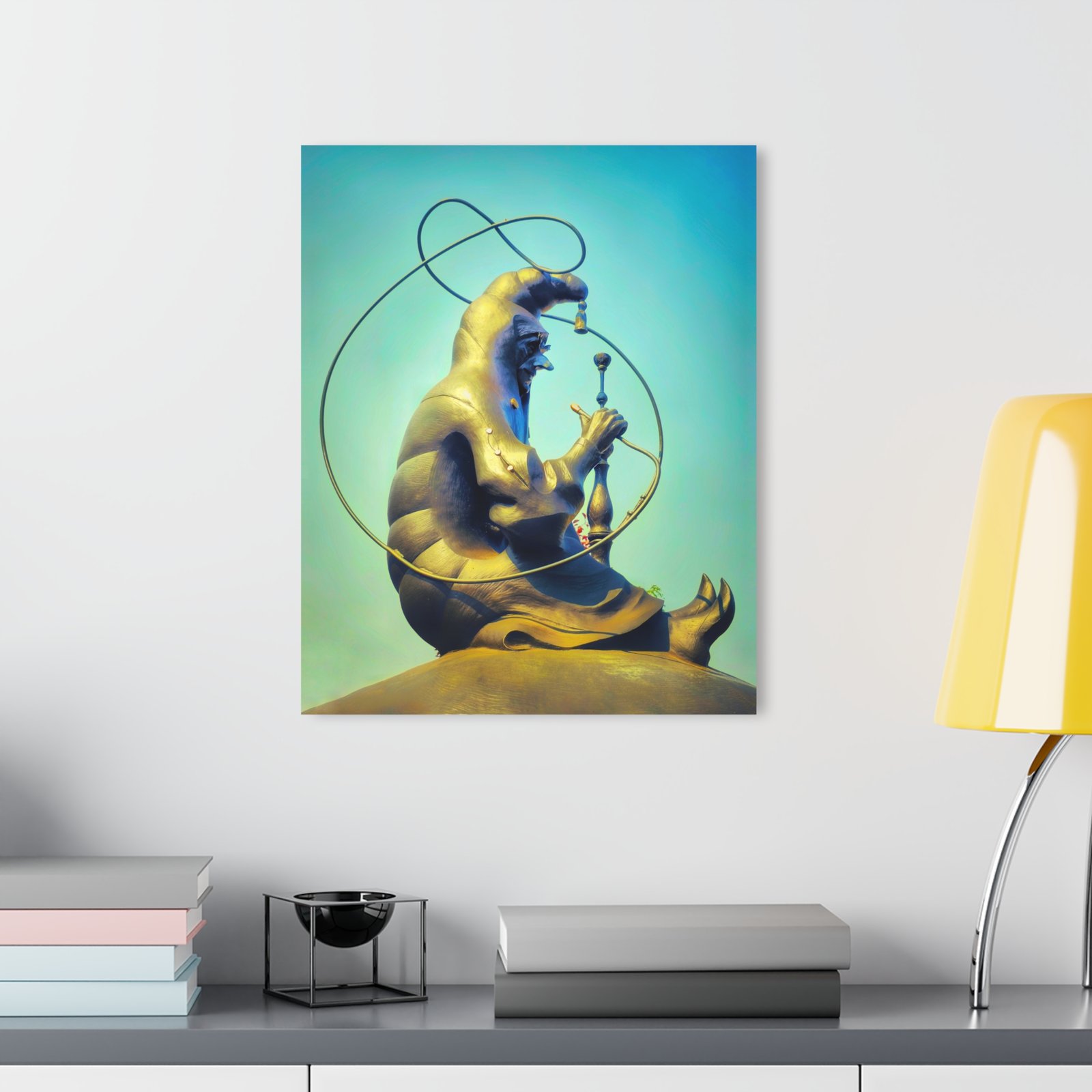Surreal Moonlight Caterpillar Acrylic Print – Modern Fantasy Wall Art (French Cleat) - Image 4