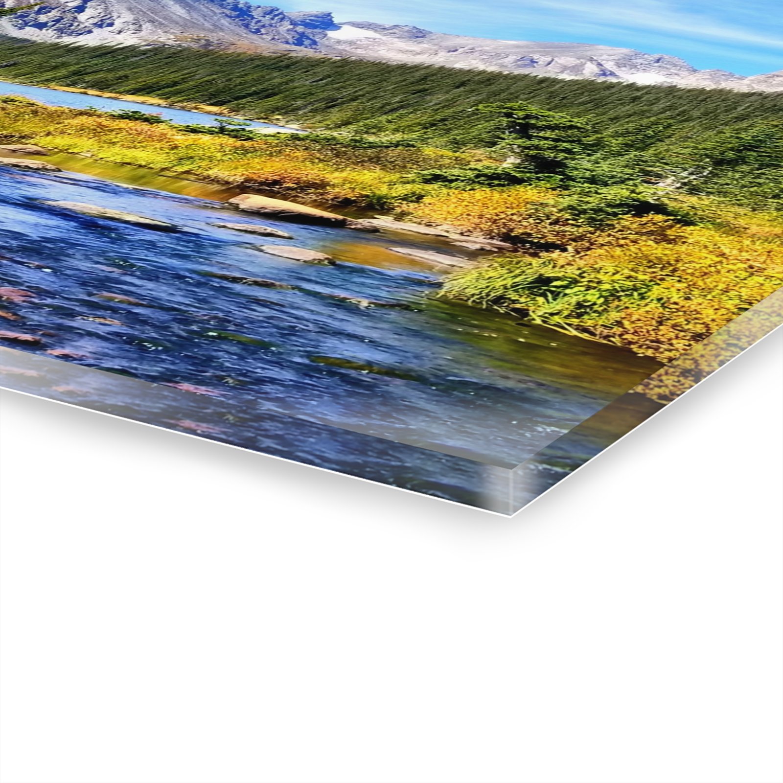 Mountain River Acrylic Print — Scenic Landscape Wall Art (French Cleat Hanging) - Image 3