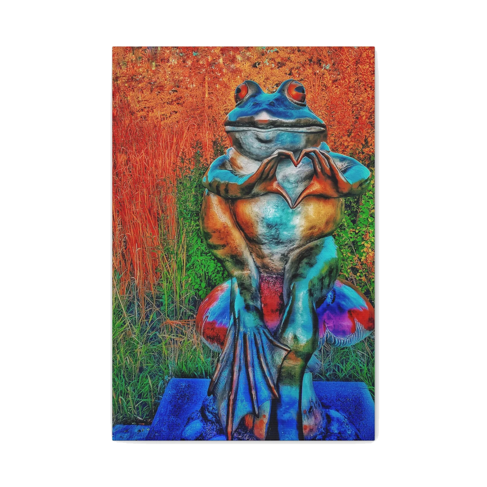 Colorful Frog Art Canvas — Vibrant Stretched Matte Wall Decor