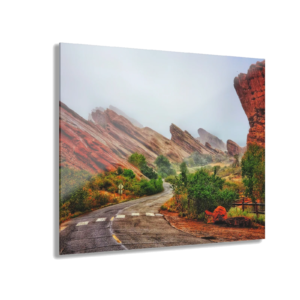 Scenic Red Rock Road Acrylic Print — Glossy Landscape Wall Art (French Cleat Hanging)