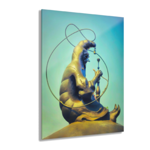 Surreal Moonlight Caterpillar Acrylic Print – Modern Fantasy Wall Art (French Cleat)