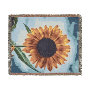 Sunflower Woven Blanket – Vintage Floral Throw for Cozy Home Decor