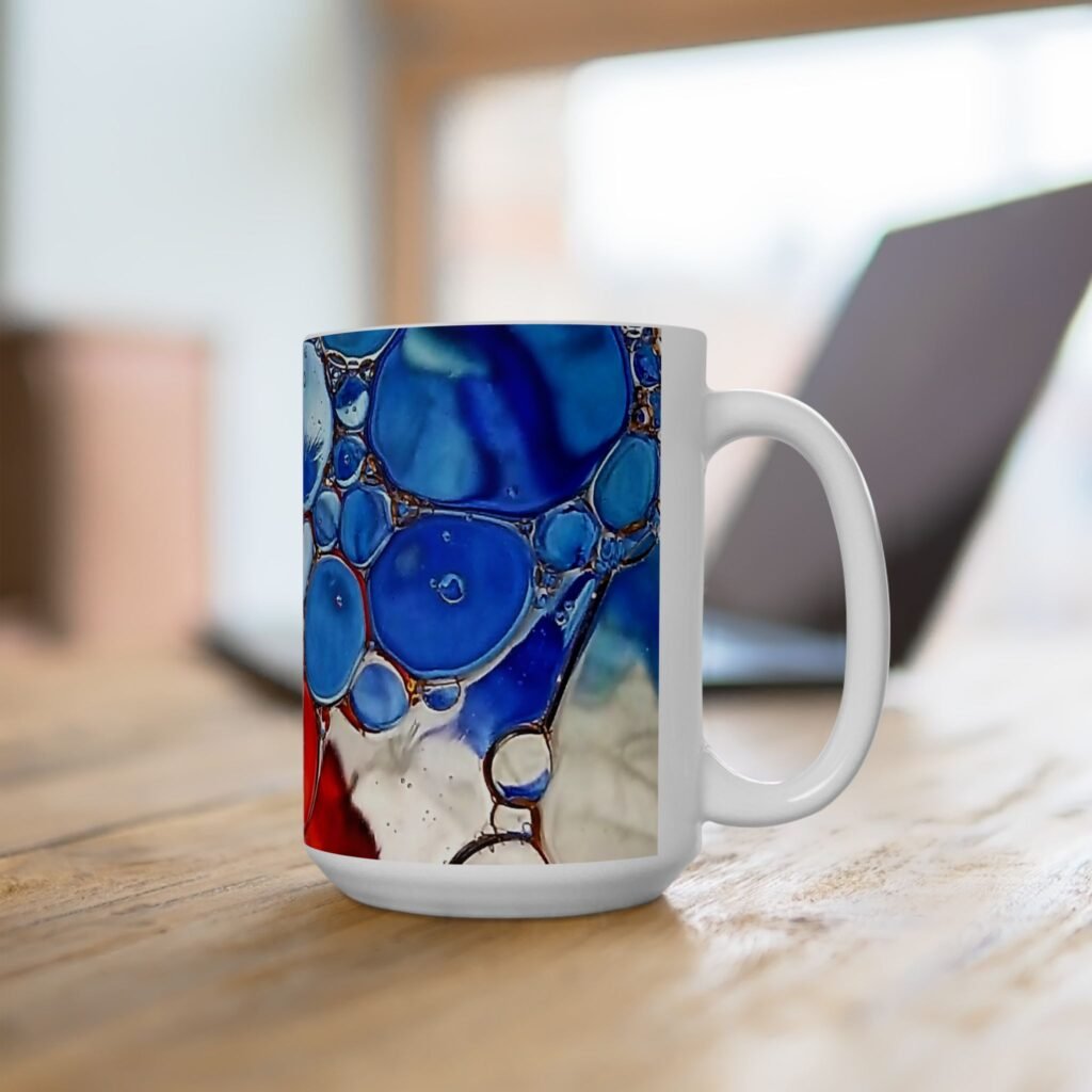 Abstract Colorado Color Bubble Ceramic Mug — (11oz/15oz)