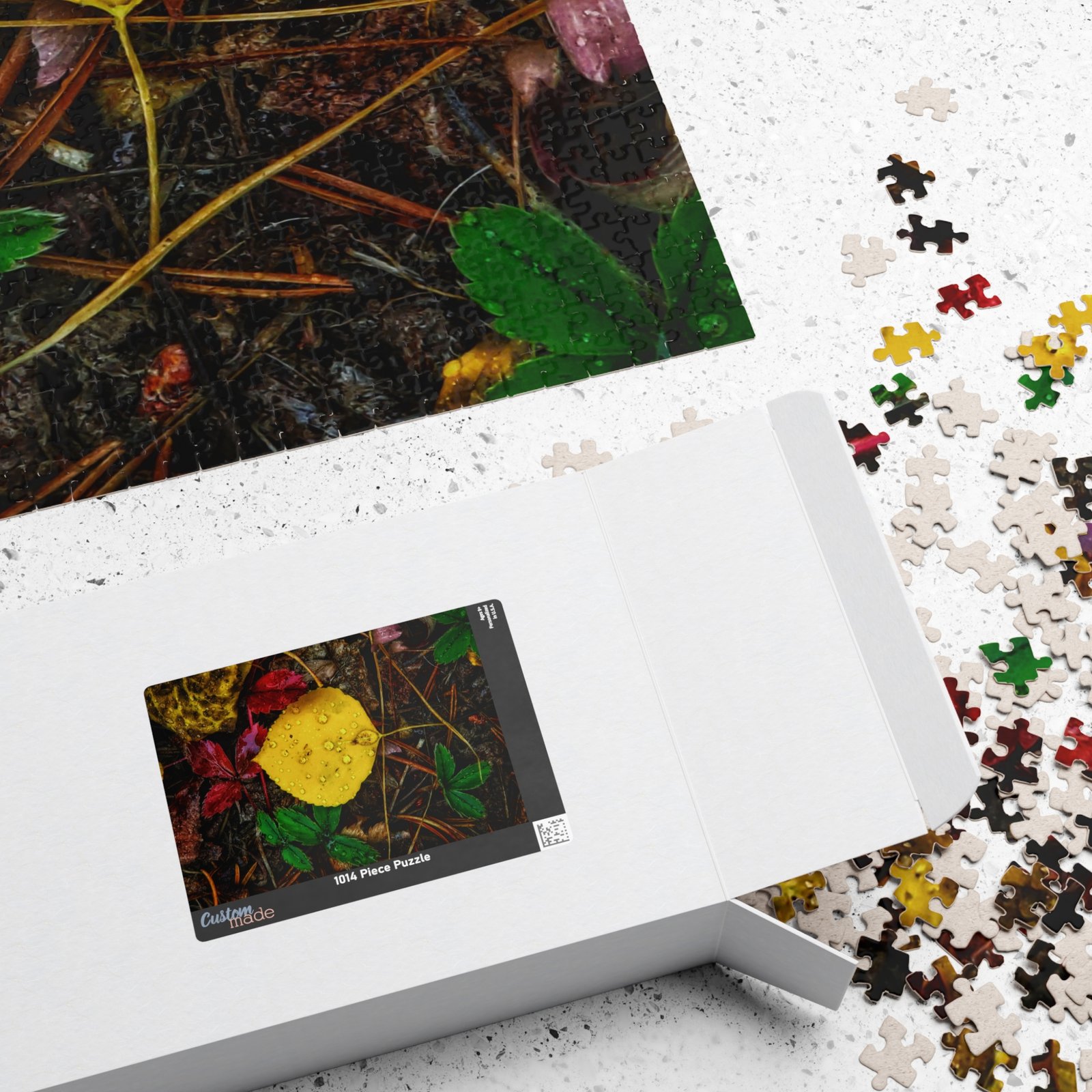 Autumn Aspen Leaf with Dewdrops - Jigsaw Puzzle - Image 4