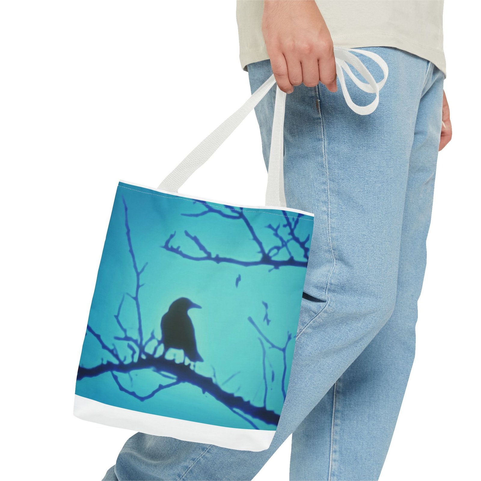 Crow Silhouette Tote Bag - Image 7