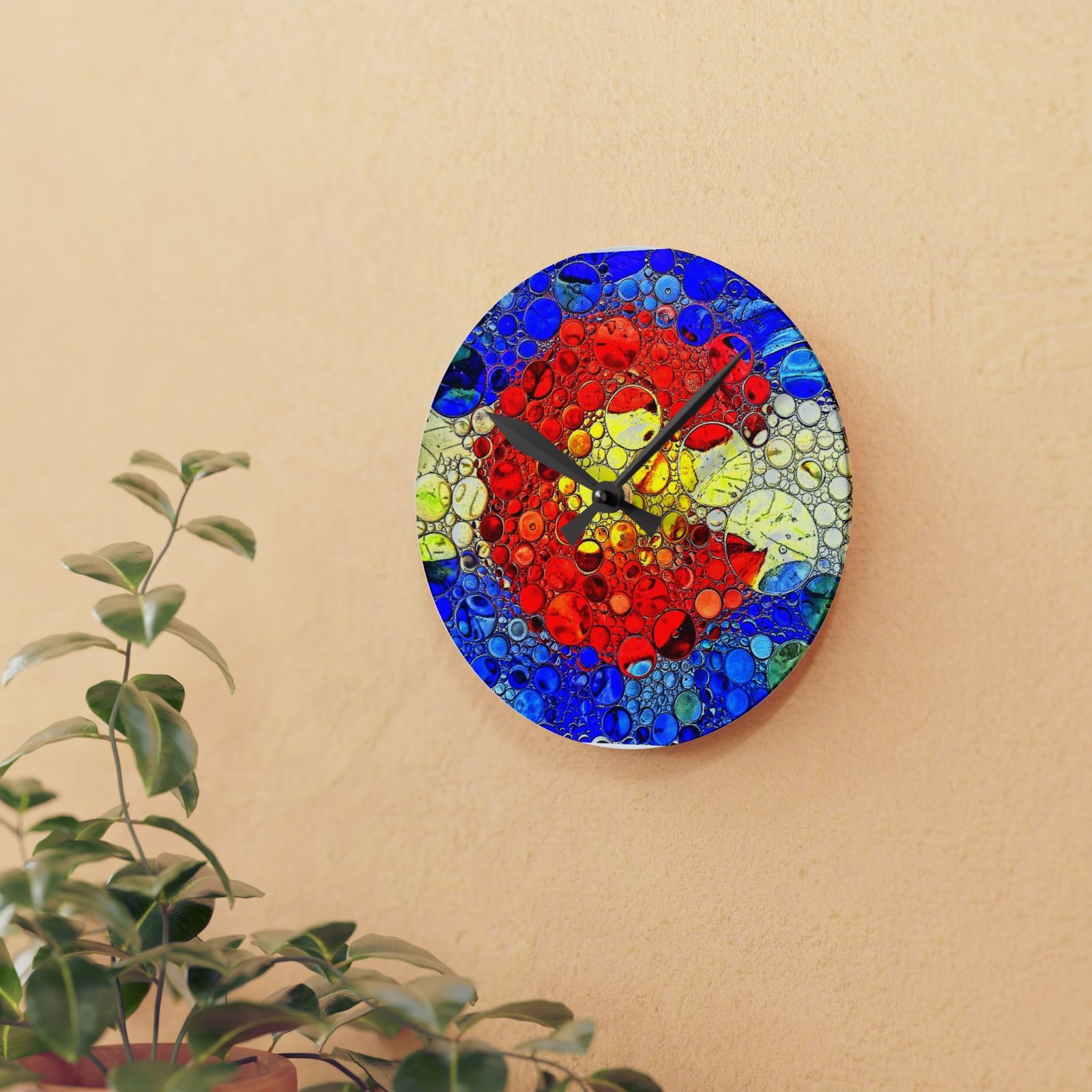 Abstract Bubble Colorado Flag Acrylic Wall Clock - Image 3