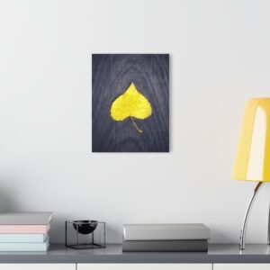 Aspen Leaf on Dark Wood Acrylic Print