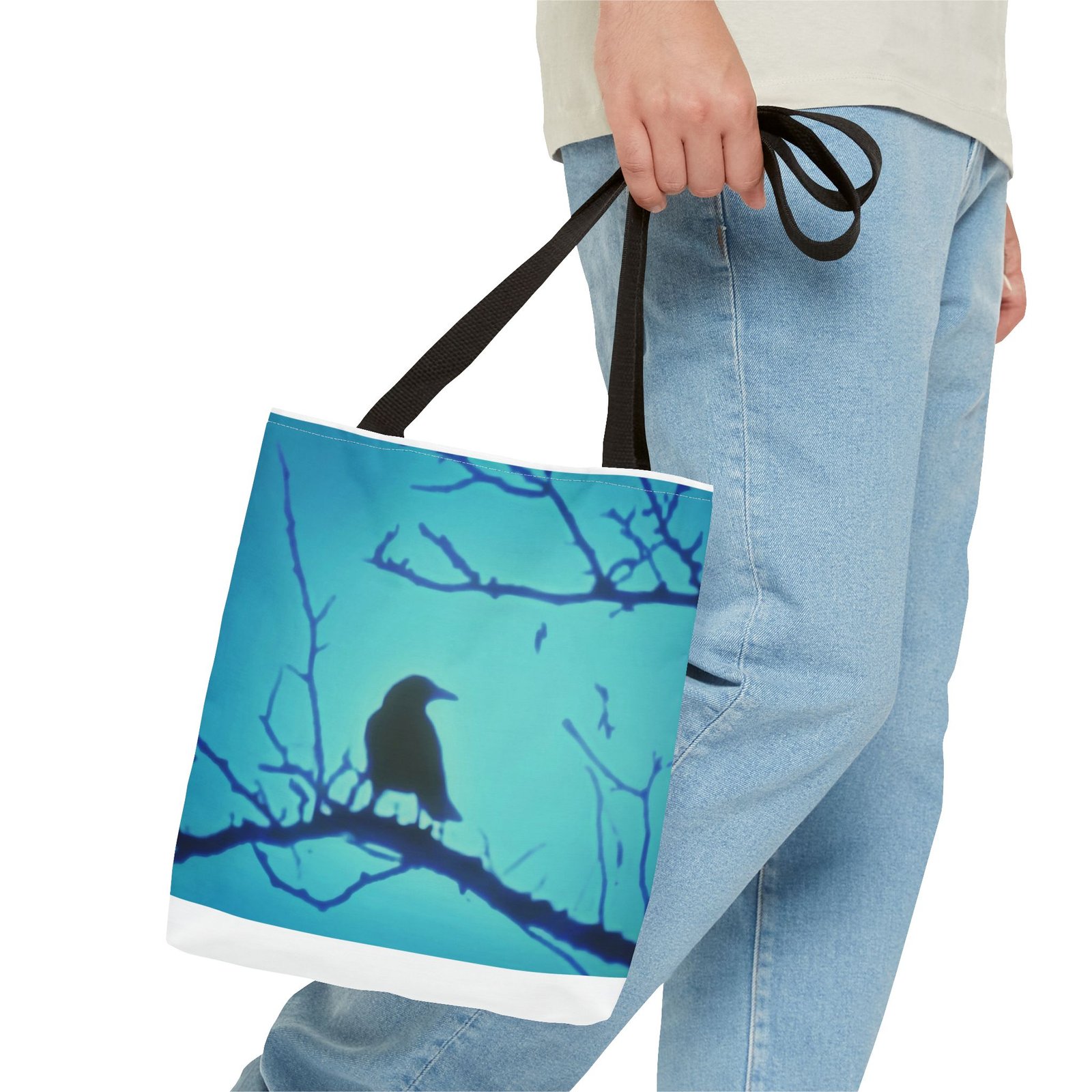 Crow Silhouette Tote Bag - Image 3