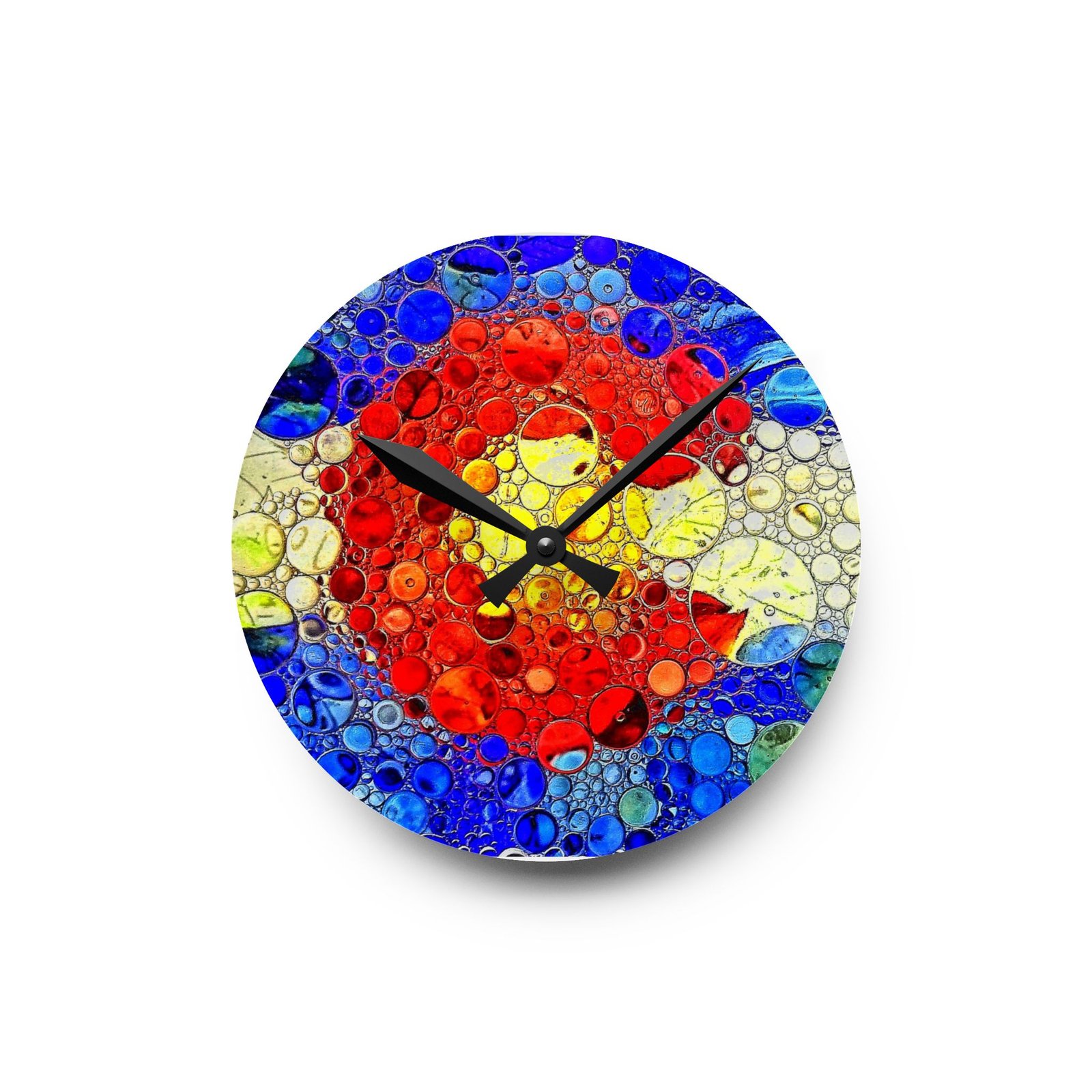 Abstract Bubble Colorado Flag Acrylic Wall Clock