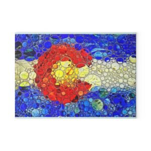 Colorado Flag Bubble Art Tempered Glass Chopping Board