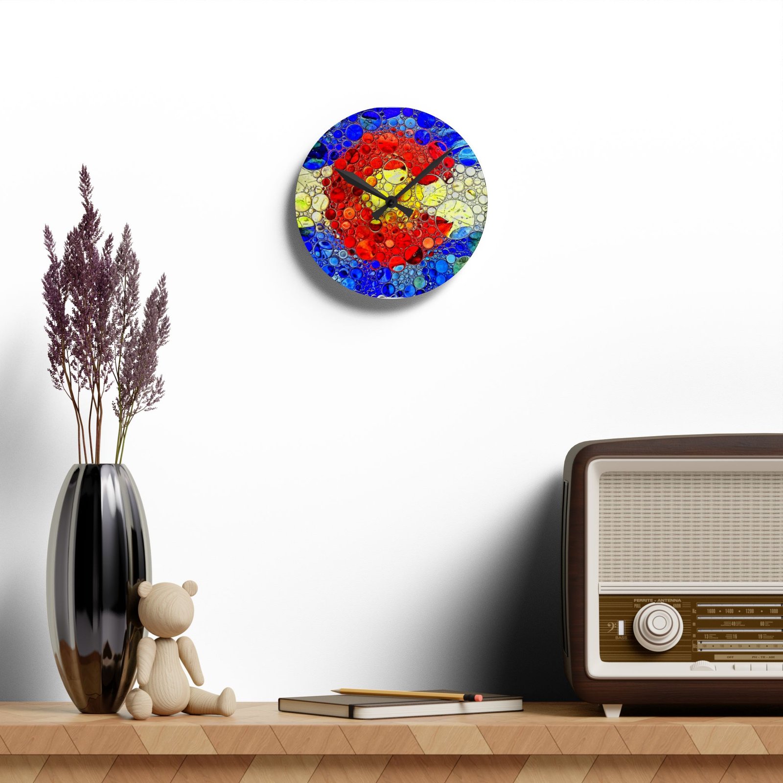 Abstract Bubble Colorado Flag Acrylic Wall Clock - Image 4