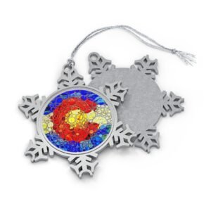 Oil and Water Colorado Flag Snowflake Ornament